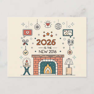 Cartão Postal Vetor da Cultura Aconchegante 2026 é o Novo 2016