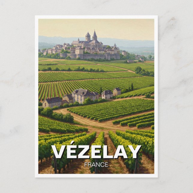 Cartão Postal Vezelay Vézelay Burgundy França Viagem (Frente)