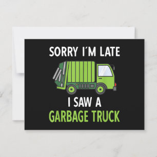 Cartão Postal Vi um caminhão de lixo Reciclagem de roupa