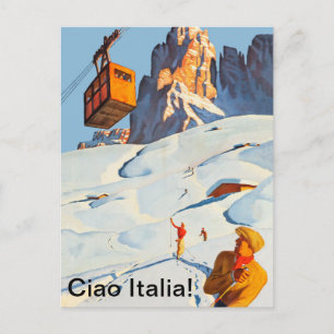 Cartão Postal Via de Esqui na Itália