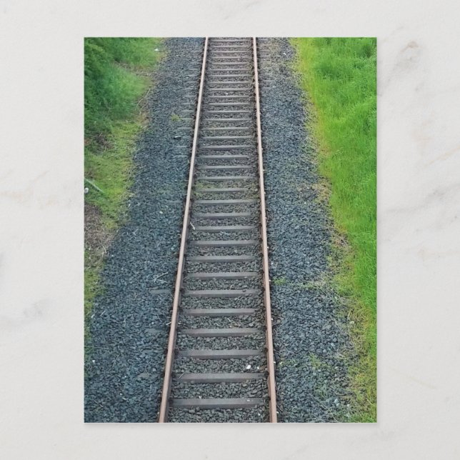 Cartão Postal Via férrea do comboio na natureza, paisagem (Frente)