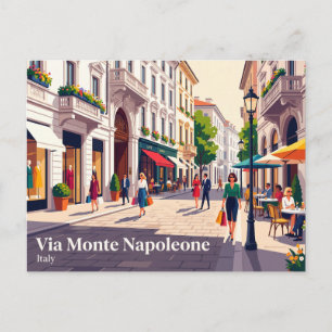 Cartão Postal Via Monte Napoleone Itália