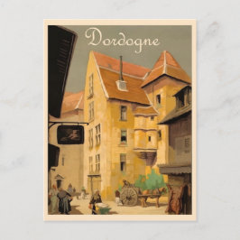 Cartão Postal viagem à Dordoigne, cidade, casas, França, viagem