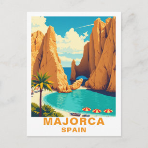 Cartão Postal Viagem à Praia da Maiorca Antiga, Espanha