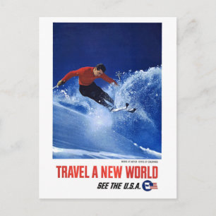 Cartão Postal Viagem a um novo mundo - Veja os EUA