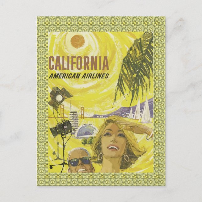 Cartão Postal Viagem Aérea Retro So Cal (Frente)