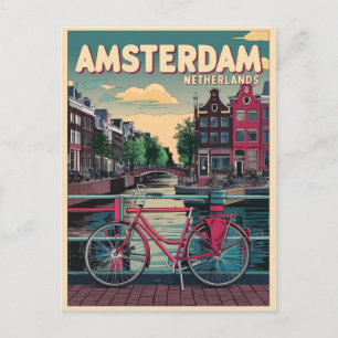 Cartão Postal Viagem Amsterdam holanda bicicletas presentes vint