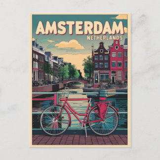 Cartão Postal Viagem Amsterdam holanda bicicletas presentes vint