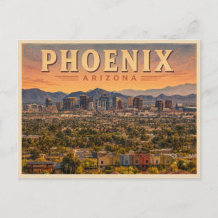 Cartão Postal Viagem Antiga ao Phoenix Arizona