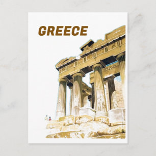 Cartão Postal Viagem Antiga Atenas Grécia Templo Parthenon