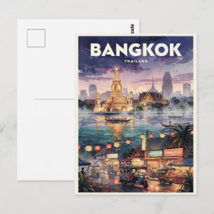 Cartão Postal Viagem Antiga Banguecoque Tailândia