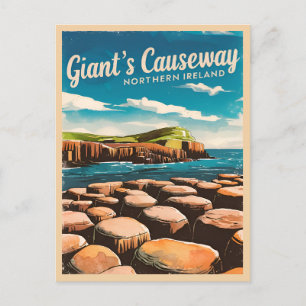 Cartão Postal Viagem Antiga Calçada do Gigante Irlanda do Norte