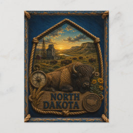 Cartão Postal Viagem Antiga Dakota do Norte