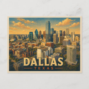 Cartão Postal Viagem Antiga Dallas Texas