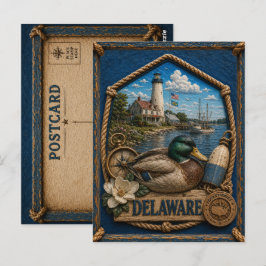 Cartão Postal Viagem Antiga em Delaware