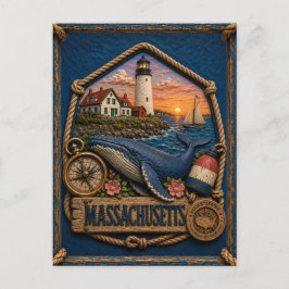 Cartão Postal Viagem Antiga em Massachusetts