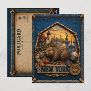 Cartão Postal Viagem Antiga em Nova York
