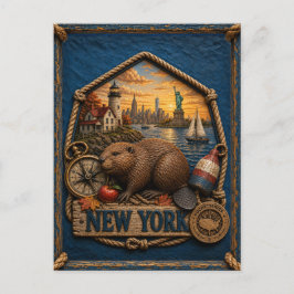 Cartão Postal Viagem Antiga em Nova York