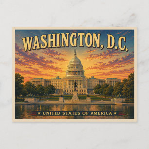 Cartão Postal Viagem Antiga em Washington DC