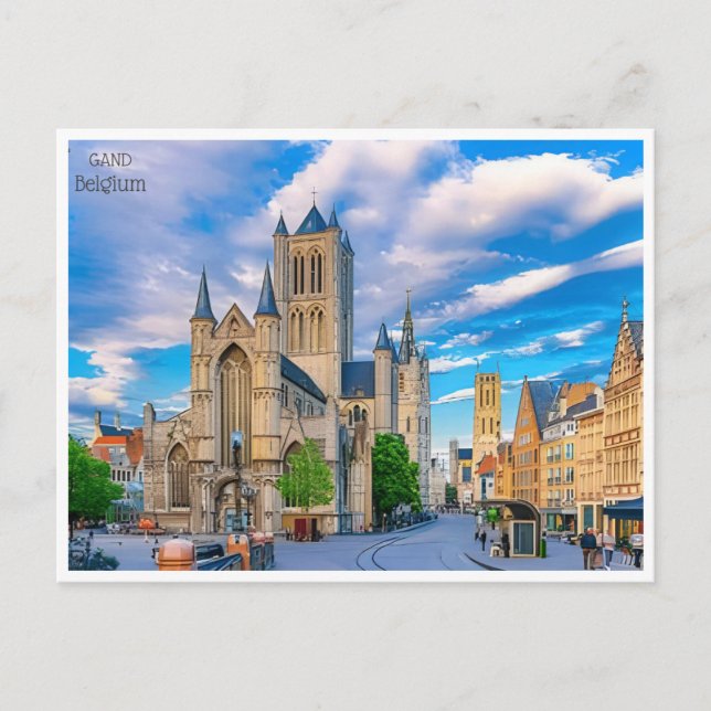 Cartão Postal viagem antiga Ghent Gad Bélgica Bélgica (Frente)