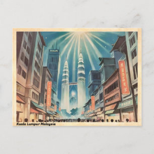 Cartão Postal Viagem Antiga Kuala Lumpur Malásia
