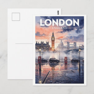 Cartão Postal Viagem Antiga Londres Inglaterra