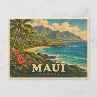 Cartão Postal Viagem Antiga Maui Havaí