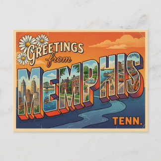 Cartão Postal Viagem Antiga Memphis Tennessee