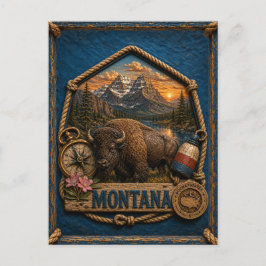 Cartão Postal Viagem Antiga Montana