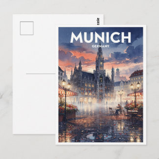 Cartão Postal Viagem Antiga Munique Alemanha