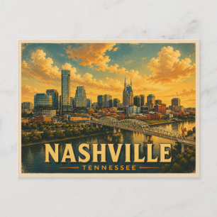 Cartão Postal Viagem Antiga Nashville Tennessee