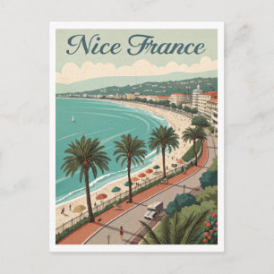 Cartão Postal Viagem Antiga Nice França