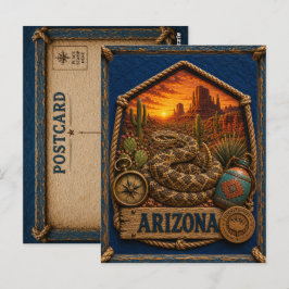 Cartão Postal Viagem Antiga no Arizona