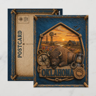 Cartão Postal Viagem Antiga Oklahoma