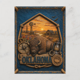 Cartão Postal Viagem Antiga Oklahoma