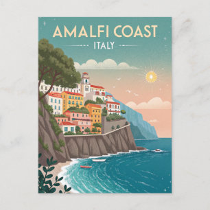 Cartão Postal Viagem Antiga pela Costa Amalfitana