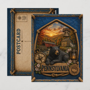 Cartão Postal Viagem Antiga pela Pensilvânia