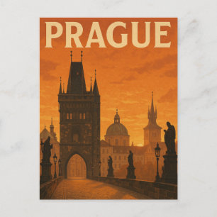 Cartão Postal Viagem Antiga Praga República Tcheca