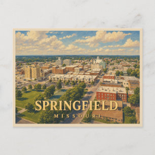 Cartão Postal Viagem Antiga Springfield Missouri