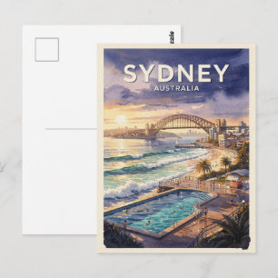 Cartão Postal Viagem Antiga Sydney Austrália
