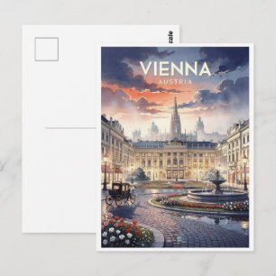 Cartão Postal Viagem Antiga Viena Áustria