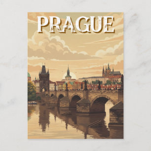 Cartão Postal Viagem ao Castelo de Praga e à Ponte Carlos