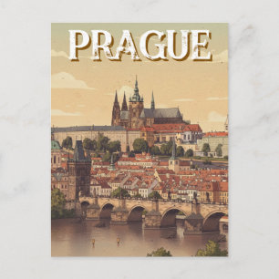 Cartão Postal Viagem ao Castelo de Praga e à Ponte Carlos