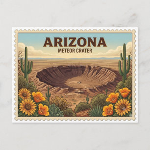 Cartão Postal Viagem ao Deserto Cratera do Meteorito do Arizona 