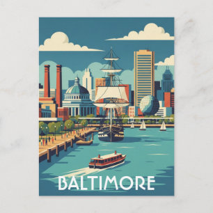Cartão Postal Viagem ao Inner Harbor de Baltimore em Maryland