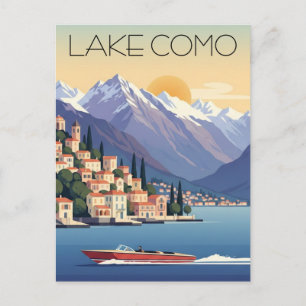Cartão Postal Viagem ao Lago de Como Itália