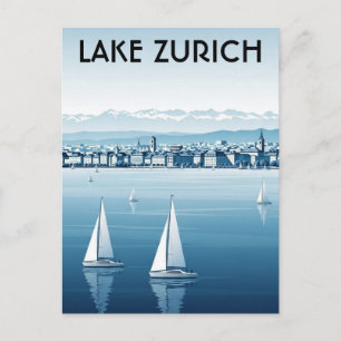 Cartão Postal Viagem ao Lago de Zurique Suíça