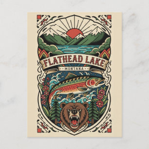 Cartão Postal Viagem ao Lago Flathead Montana