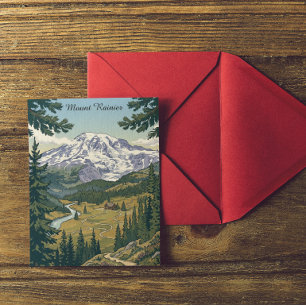 Cartão Postal Viagem ao Parque Nacional Mount Rainier Vintage