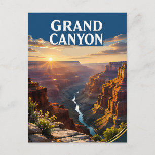 Cartão Postal Viagem ao pôr do sol na borda sul do Grand Canyon
